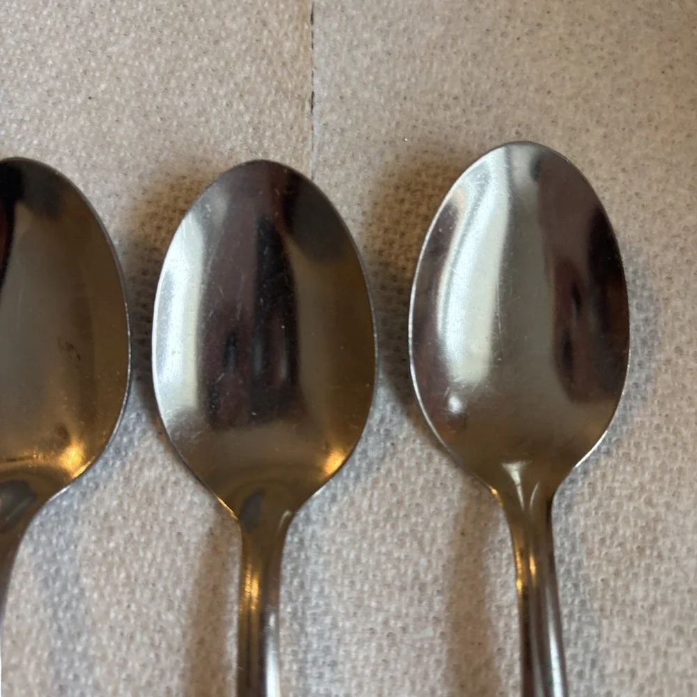 Oneida Twin Star, *Atomic Starburst * Community Stainless Flatware 6 Teaspoons